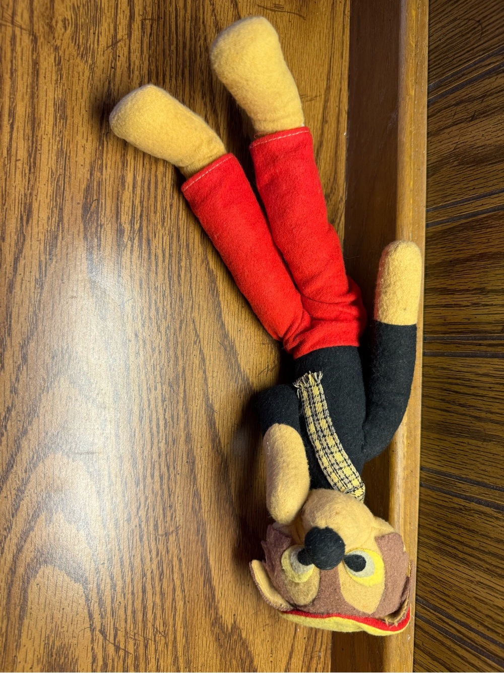 Source Unknown Plush Owl Doll in Red, Black & Tan